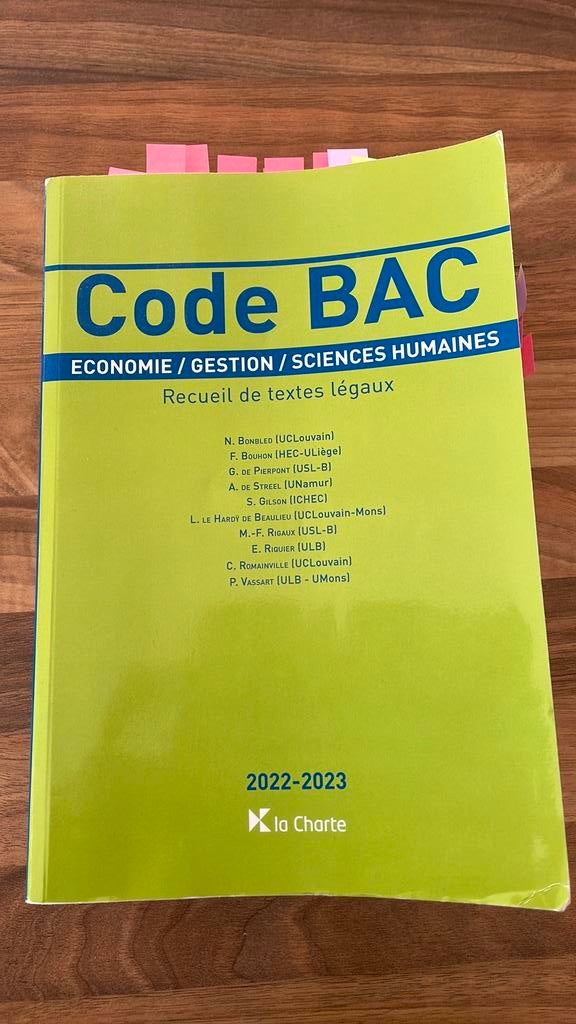Code BAC, Enlèvement ou Envoi, Utilisé, Enseignement supérieur