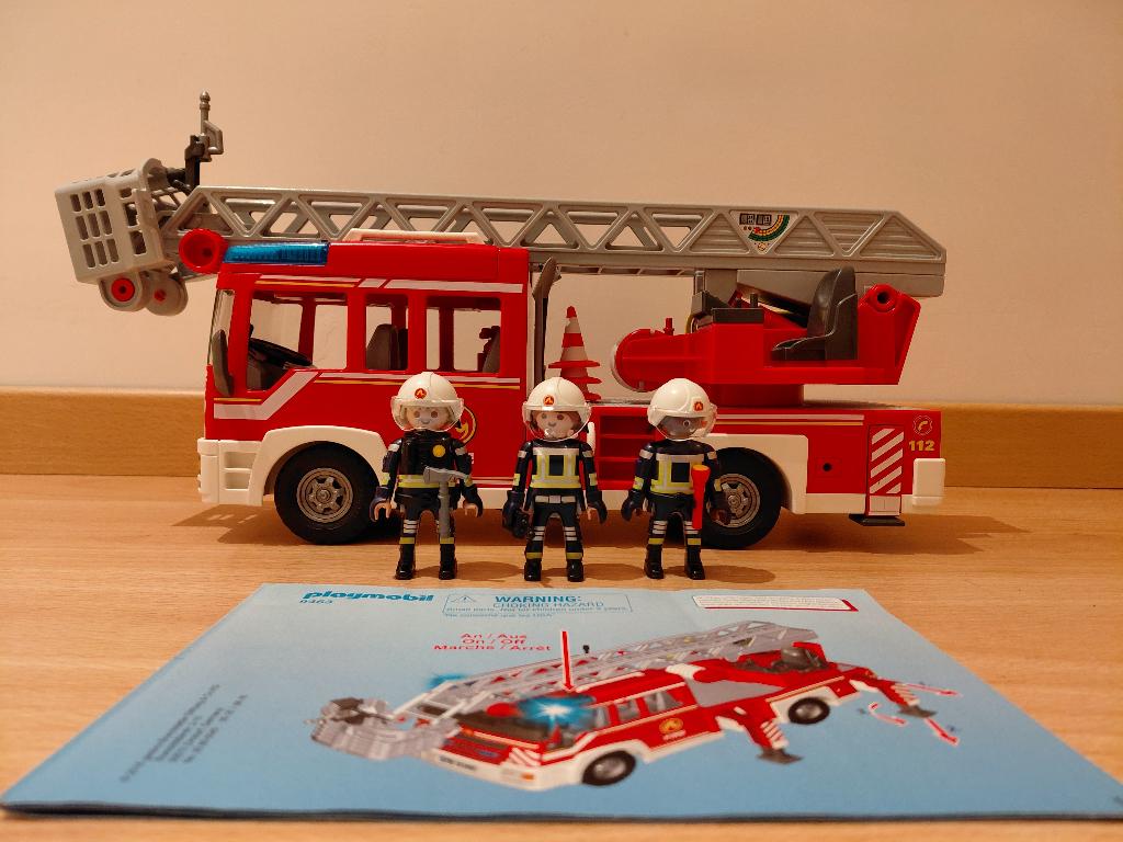 Playmobil 9463 Camion de pompiers avec échelle pivotante, Ophalen, Zo goed als nieuw, Complete set