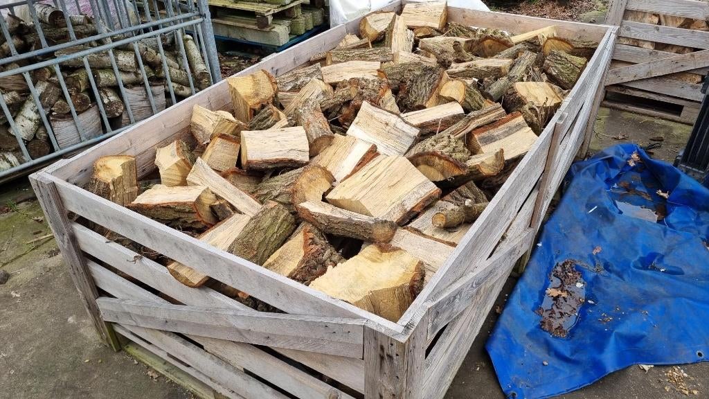 Brandhout eikenhout gekloven, Tuin en Terras, Brandhout, 3 tot 6 m³, Verzenden, Eikenhout, Blokken