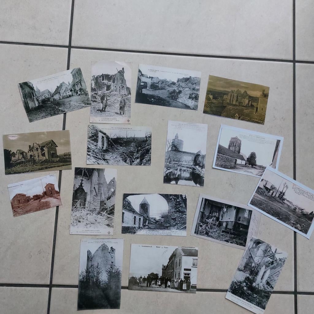 Fotocopies postkaarten oorlog 14-18, Ophalen of Verzenden