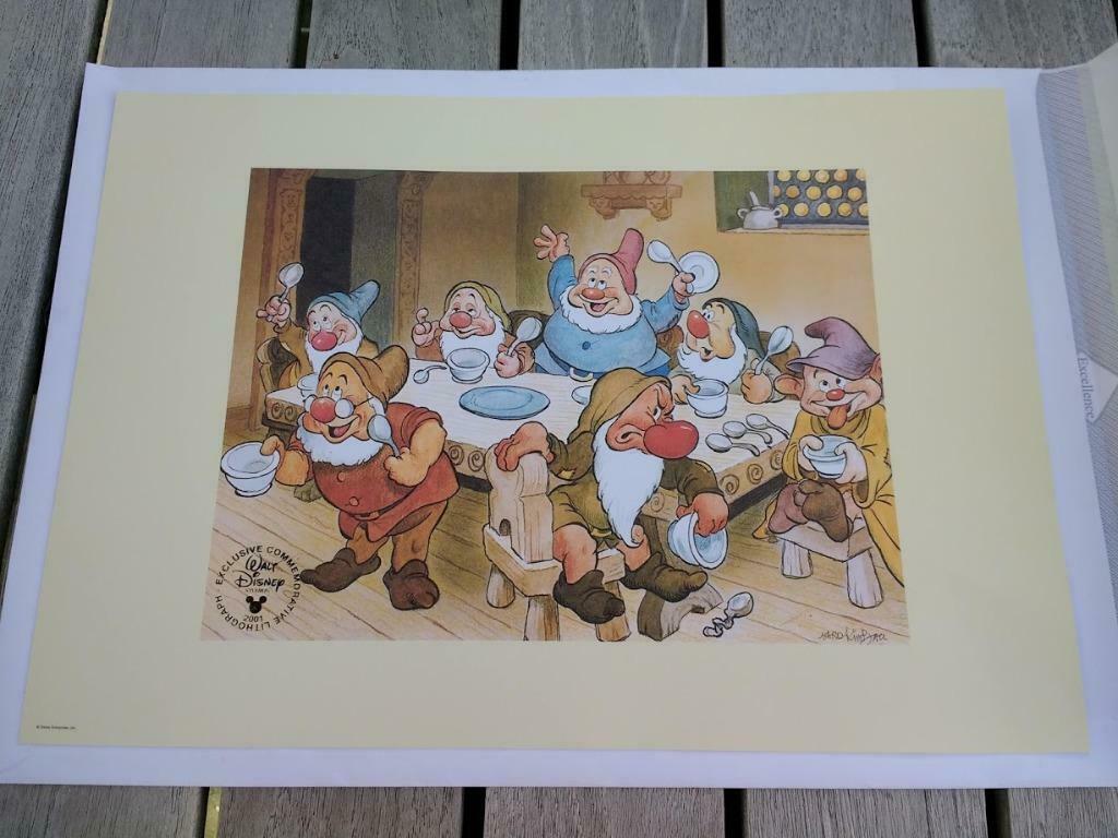 Tekening/litho Disney Sneeuwwitje in envelop - NIEUW, Verzamelen, Ophalen, Sneeuwwitje of Doornroosje, Nieuw, Plaatje of Poster