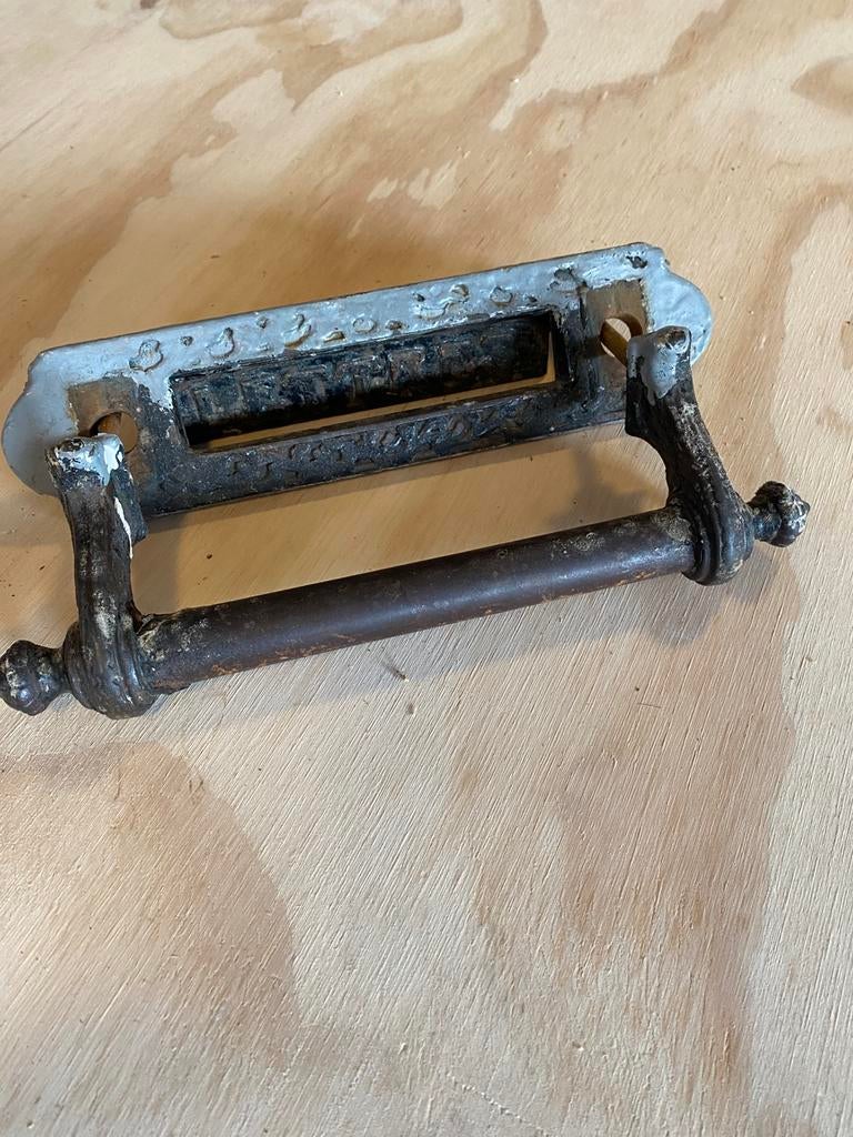 Retro/antieke Brievenbus klep, Ophalen, Gebruikt, Brievenbusklep, Inbouw