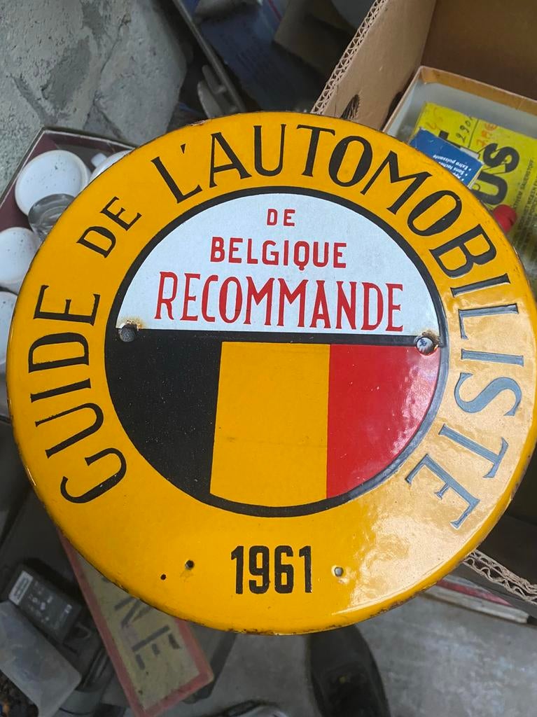 plaque elaillee Belge en tres bon etat, Enlèvement ou Envoi, Utilisé, Panneau publicitaire