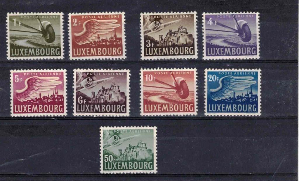 postzegels belgie luxemburg luchtpost nrs 7/15 xx, Postzegels en Munten, Verzenden, Postfris, Orginele gom, Postfris