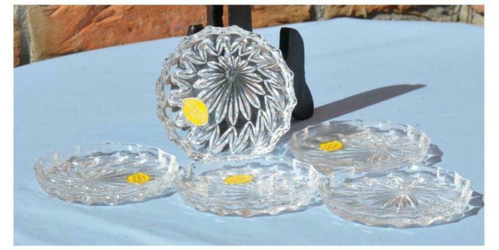 §5 sous verre en cristal, Enlèvement ou Envoi