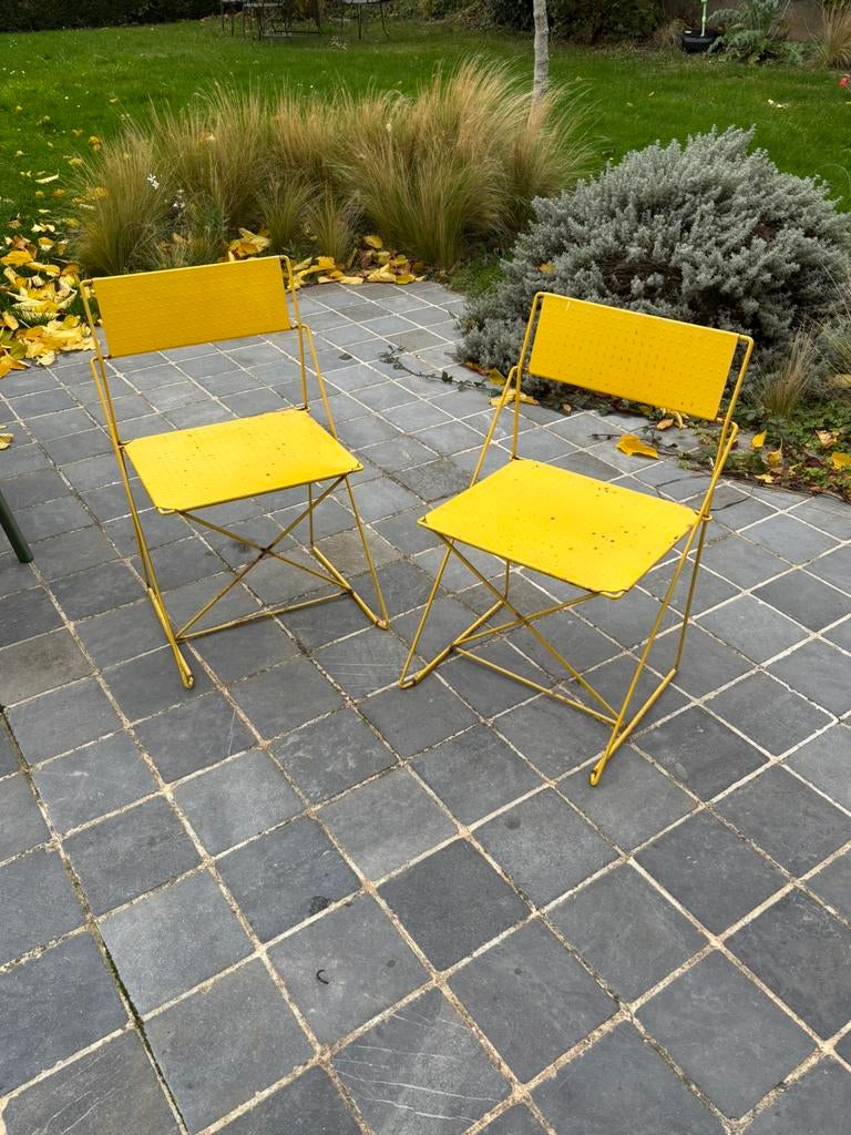 Chaises X-line vintage, Enlèvement, Utilisé, Métal, Deux