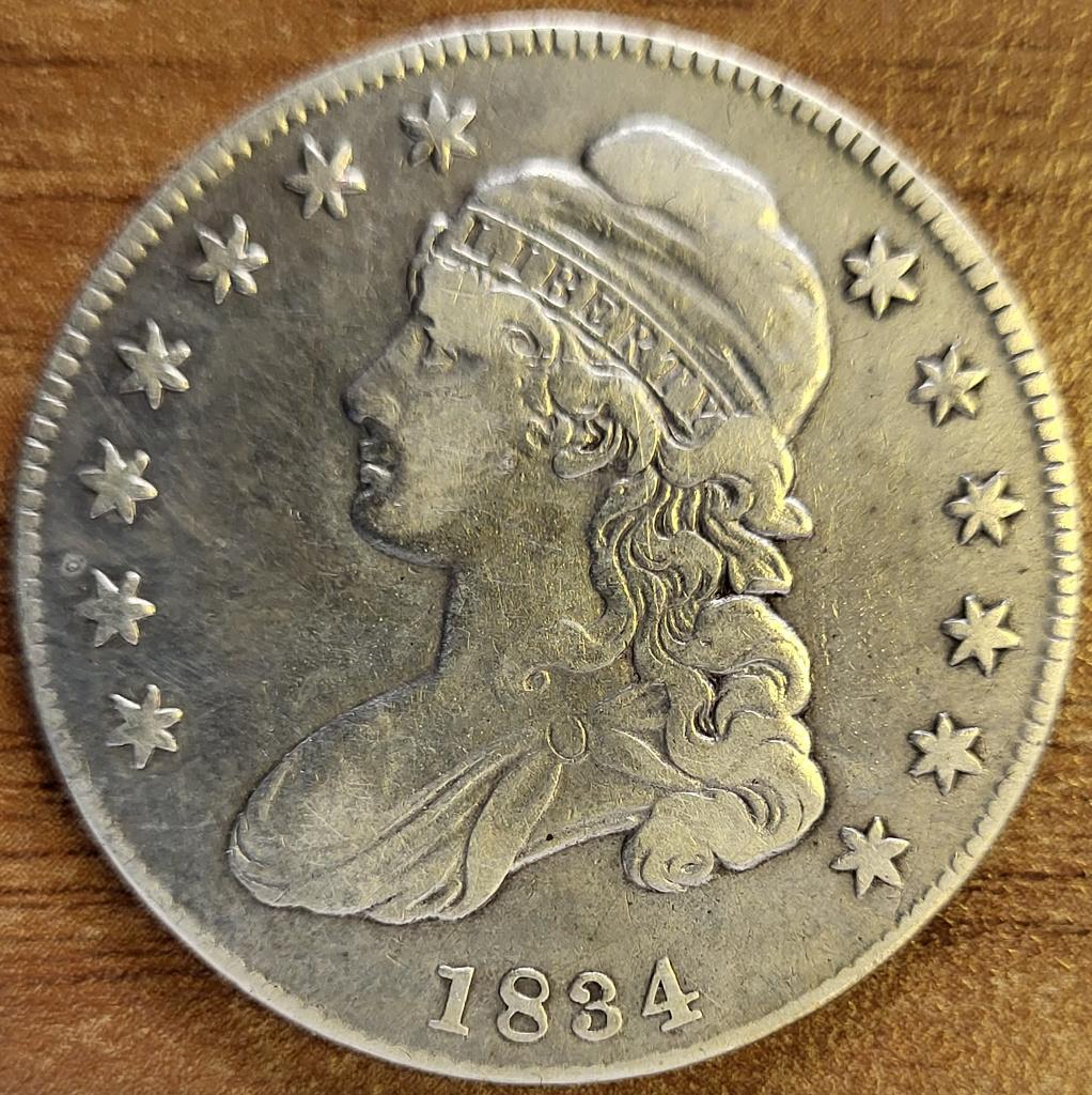 États-Unis 1/2 dollar 1834 Ag.892,4 SD,SS,SL KM#37 SPLENDIDE, Enlèvement ou Envoi, Amérique du Nord, Monnaie en vrac, Argent