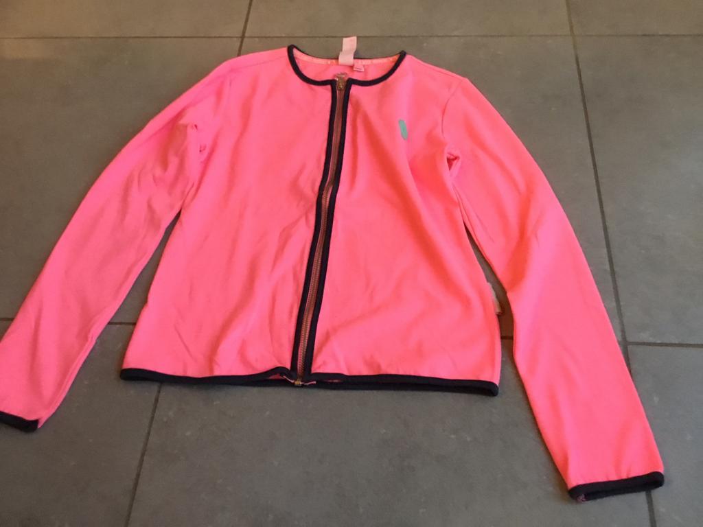 Fluo roze vestje m146-152/€3,5, Ophalen of Verzenden, Zo goed als nieuw, Meisje, Trui of Vest