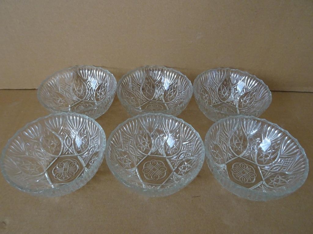 Vintage dessertschaaltjes Violetta Poland kristal vingerkom, Overige materialen, Ophalen of Verzenden, Overige stijlen, Schaal of Schalen