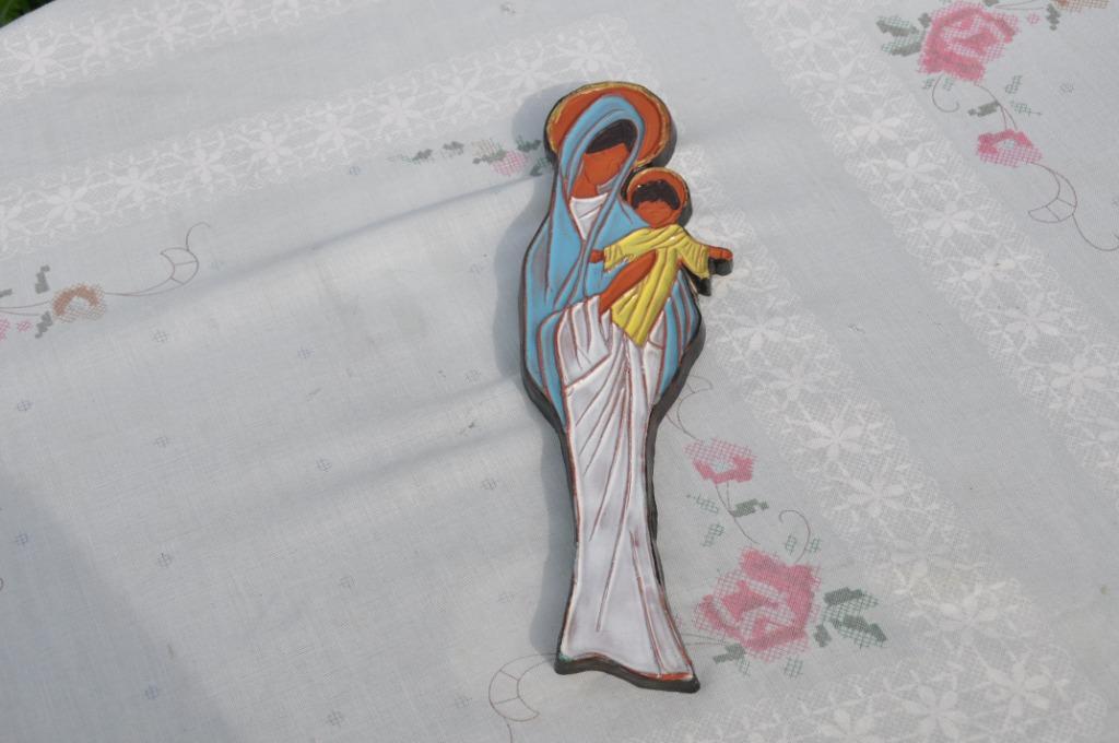 vierge a l'enfant terre cuite emaillée, Enlèvement ou Envoi