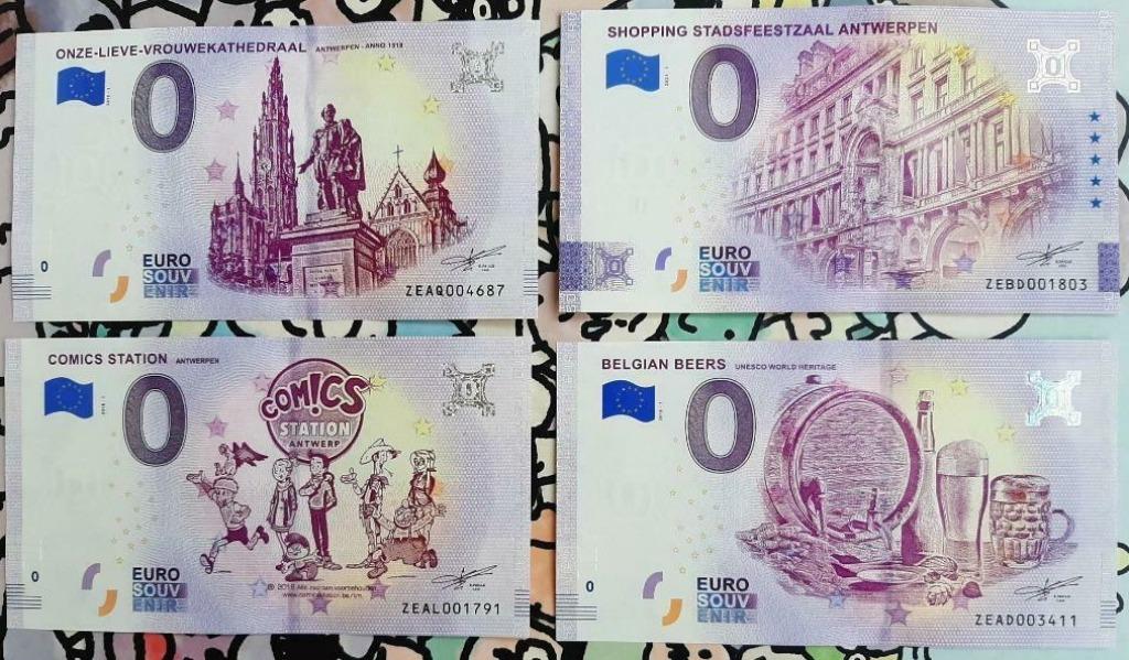 0 euro biljetten €0 - souvenir - Antwerpen e.a., Ophalen of Verzenden, België, Los biljet