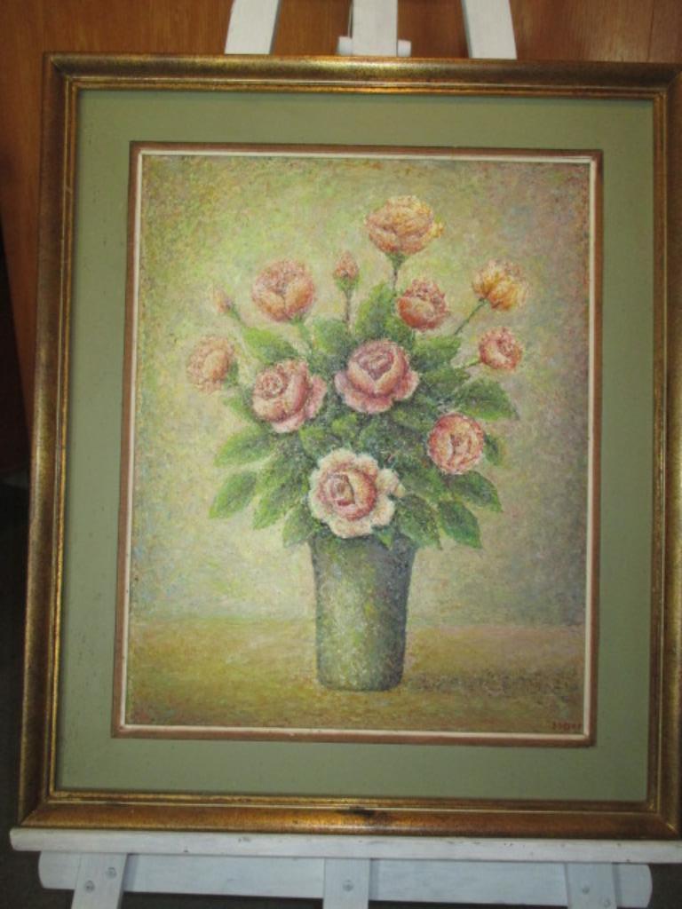 Peinture « Roses dans un vase », Enlèvement ou Envoi