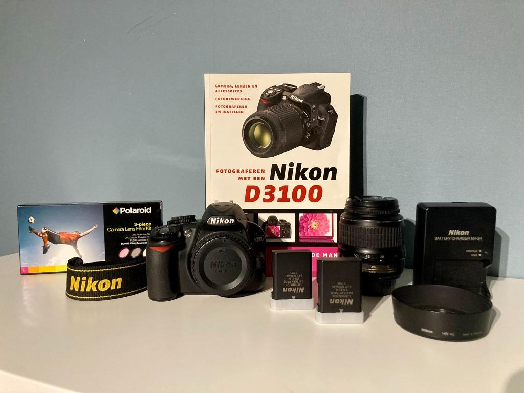 Nikon D3100 18-55 II kit + Polaroid filters, Audio, Tv en Foto, Ophalen, Gebruikt, Spiegelreflex, Nikon