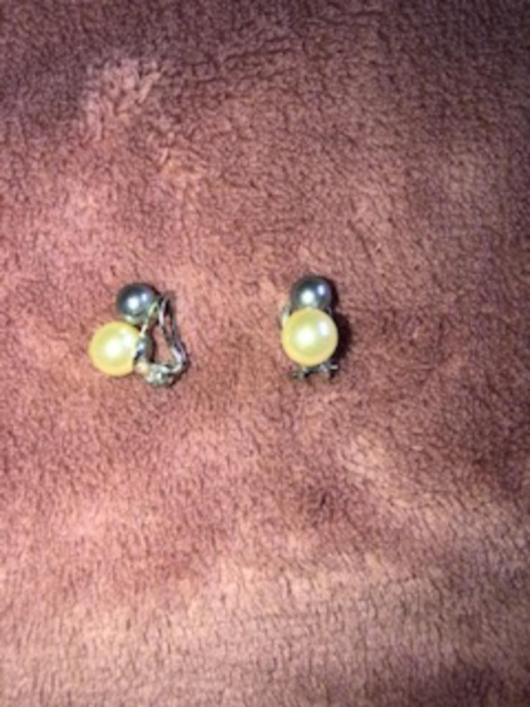 Boucles d'oreilles clips perles de culture et argent 925, Puces ou Clous, Enlèvement ou Envoi, Utilisé, Argent