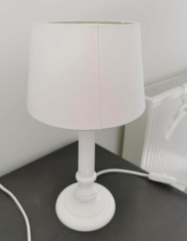 Lampe blanche Theophile et Patachou antique, Ophalen of Verzenden