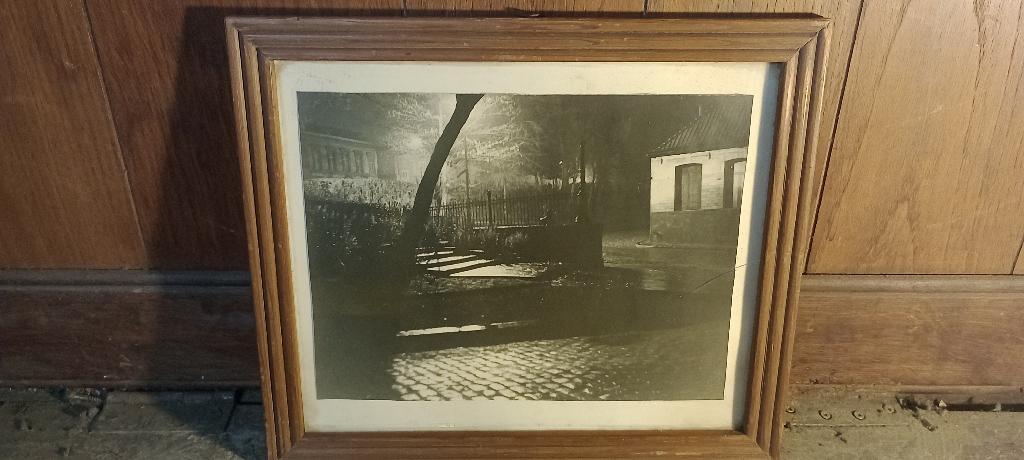 Photo ancienne noir et blanc - Scène de nuit, 37x32, n96, Enlèvement ou Envoi, Photo, Photographie, Sous verre