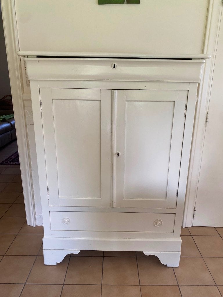 Armoire en bois blanche, Antiek en Kunst, Ophalen