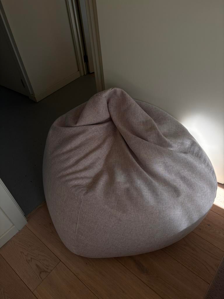 Zitzak beige – grote zitzak linnenlook, Ophalen, Zo goed als nieuw, Beige, Zitzak