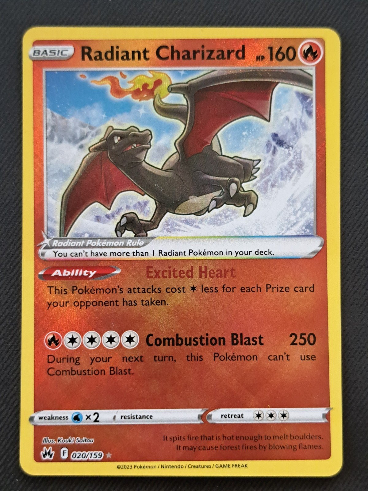 Radiant Charizard (Crown Zenith 20), Ophalen, Zo goed als nieuw, Losse kaart