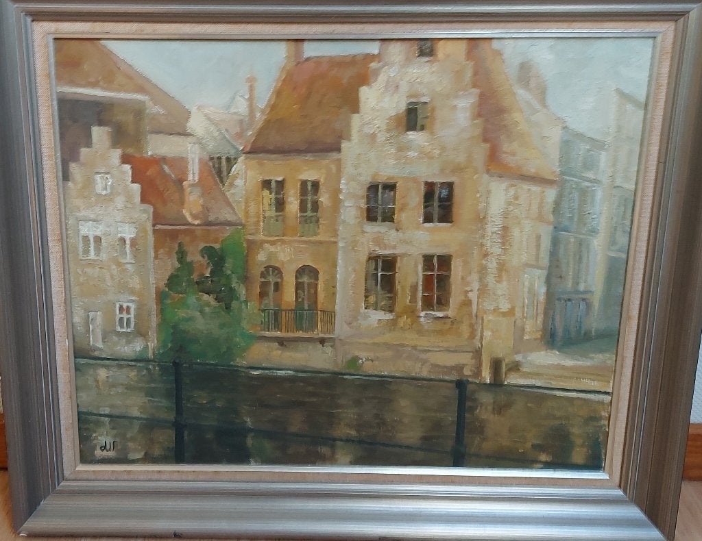 Schilderij, Peinture à l'huile, Enlèvement, Paysage urbain / rural, Toile