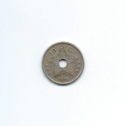 Belgisch Congo, 10 Centimes 1911., Enlèvement ou Envoi, Autres pays, Monnaie en vrac
