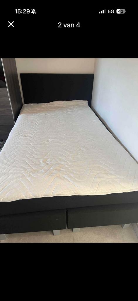 Boxspring twijfelaar, Huis en Inrichting, Slaapkamer | Boxsprings, Ophalen, Zo goed als nieuw, Twijfelaar