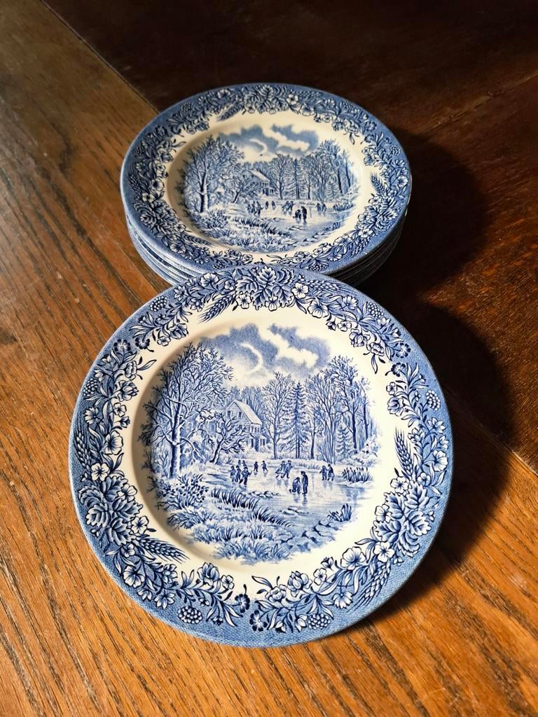 Vintage ontbijtborden Churchill - set van 6, Ophalen of Verzenden