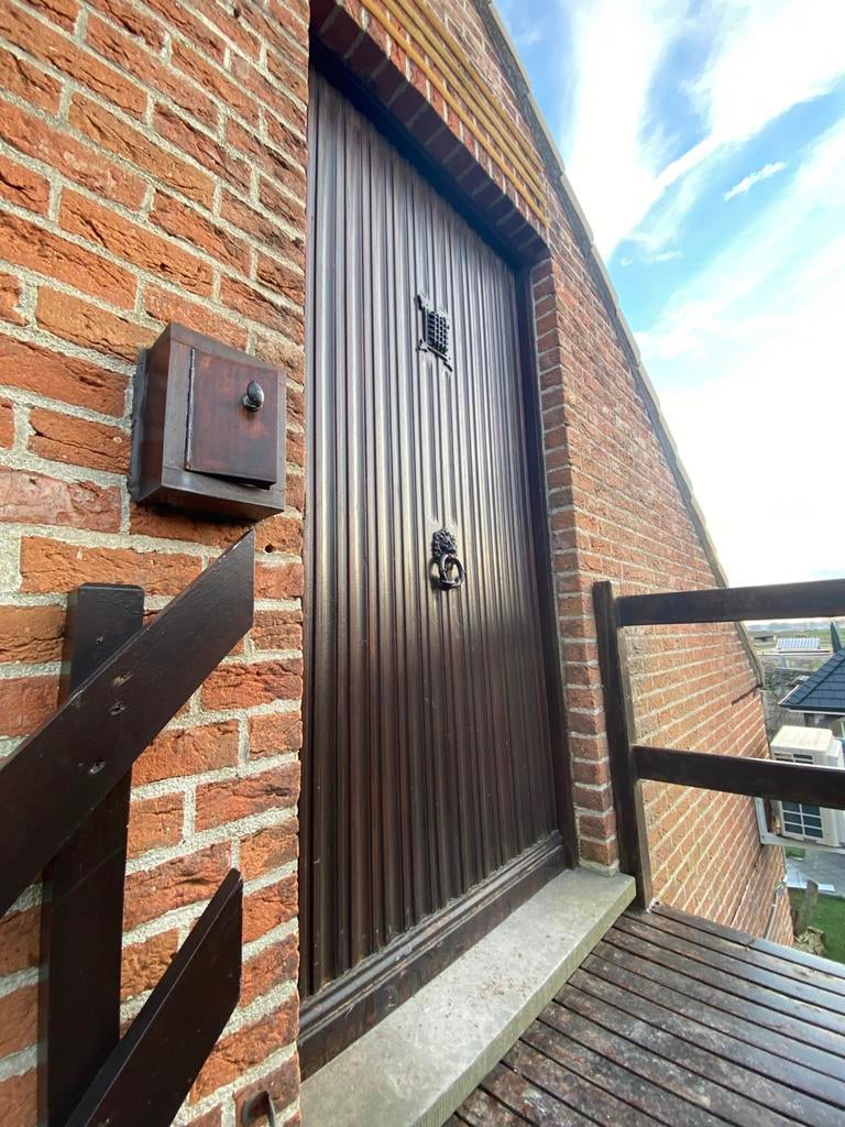 Massief houten voordeur 1M op 2M, Doe-het-zelf en Bouw, Ophalen, Gebruikt