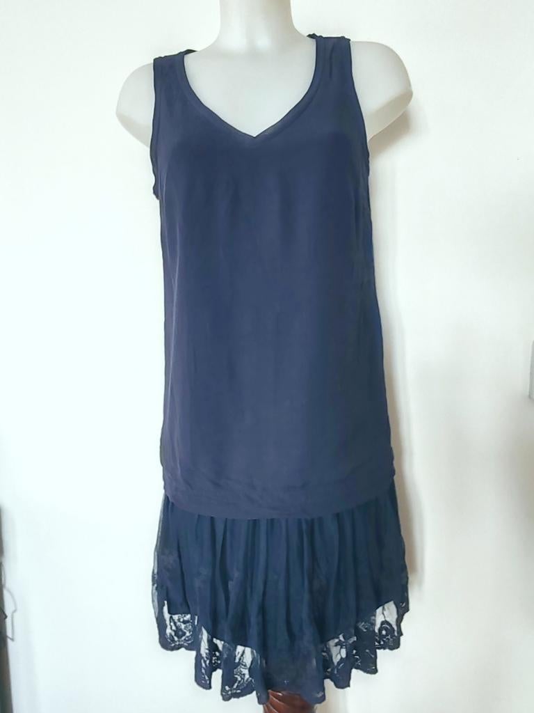 Robe Courte Promod Marine Détails Dentelle & Voile Taille M, Enlèvement ou Envoi
