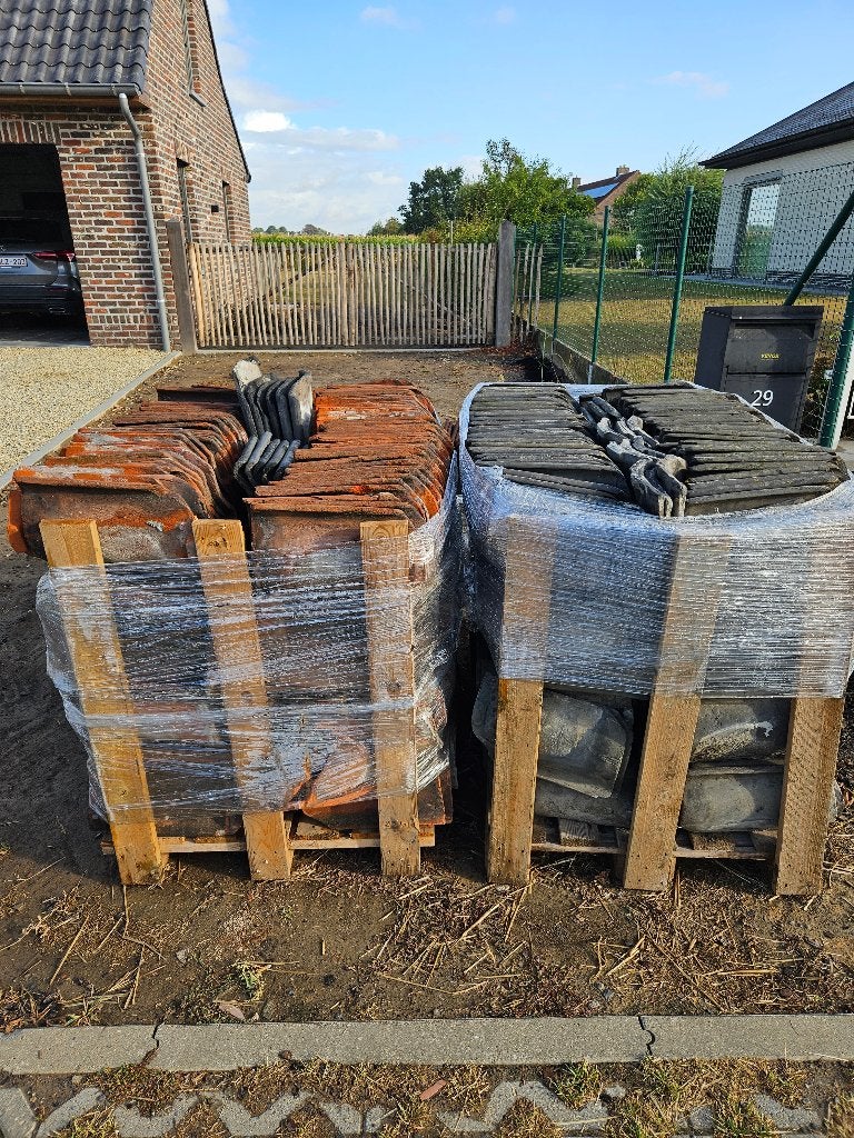 Boomse pannen, Doe-het-zelf en Bouw, Dakpannen en Dakbedekking, Ophalen, Gebruikt, Steen of Klei, Blauw