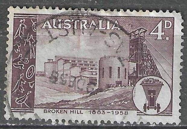 Australie 1958 - Yvert 246 - Zilvermijn Broken Hill (ST), Postzegels en Munten, Postzegels | Oceanië, Verzenden, Gestempeld