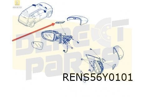 Renault R4 EV (6/25-) zijknipperlicht Links (in spiegel) Ori, Autos : Pièces & Accessoires, Neuf, -, Renault, -