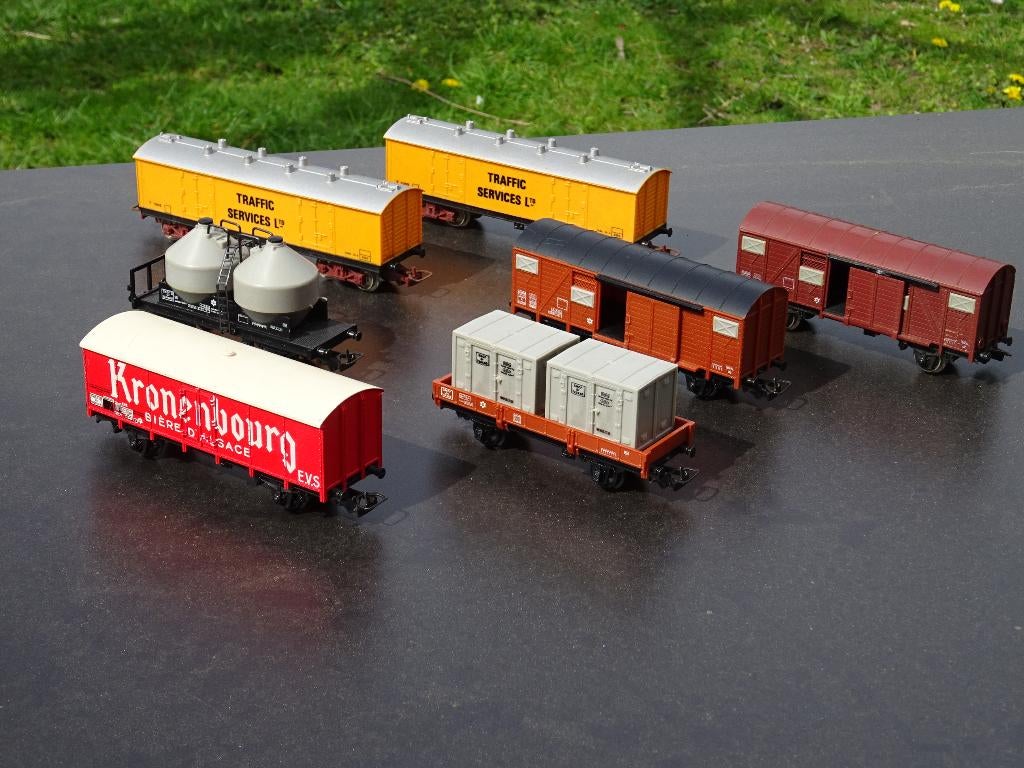 Lot diverse goederenwagons - Jouef - HO, Hobby en Vrije tijd, Gebruikt, Gelijkstroom, Jouef, Wagon