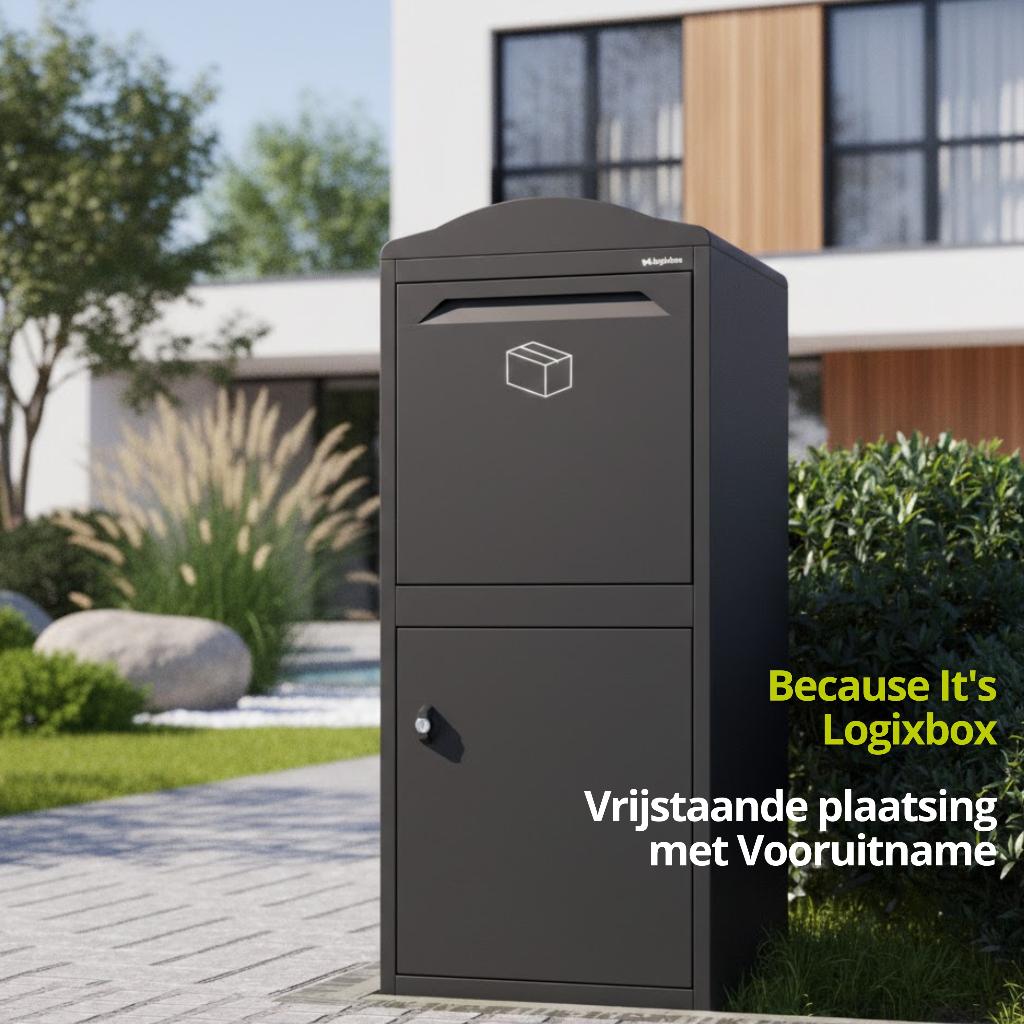 Logixbox - PakketBrievenbus - 20% sterker dan 0.8mm staal, Tuin en Terras, Brievenbussen, Ophalen of Verzenden, Nieuw, Staal, Staande brievenbus