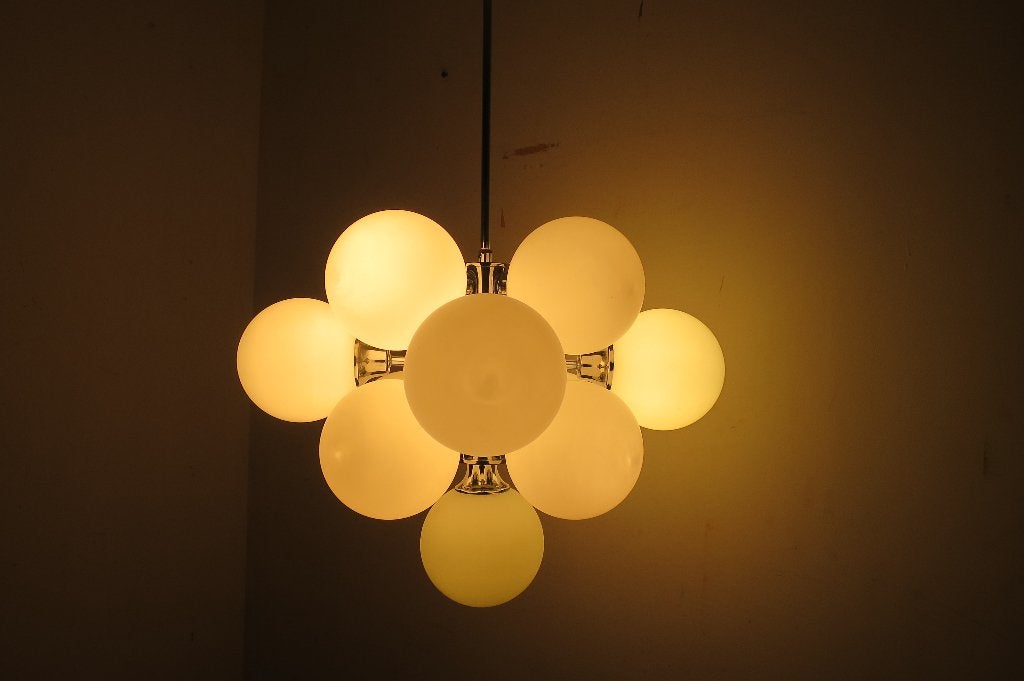 Prachtig vintage Space Age Sputnik luchter 13 lichts Massive, Ophalen, E14 (klein), Glas, Atomic,Space Age, Sputnik, Mid Century Modern, Hollywood regency