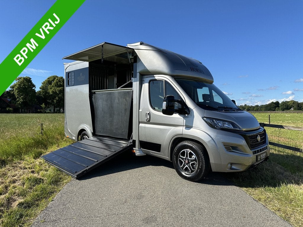 Fiat Ducato 3,65T C-rijbewijs 2-paards paardenvrachtwagen Au, Auto's, Leder, Diesel, 140 pk, Zilver of Grijs