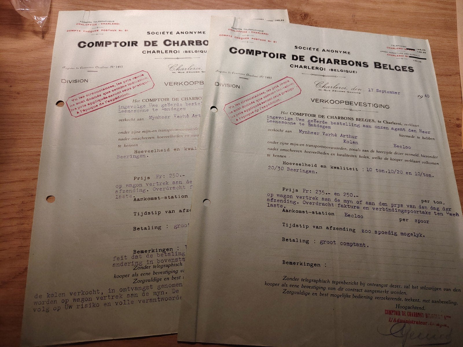 Comptoir de Charbons Belges Charleroi, Ophalen of Verzenden