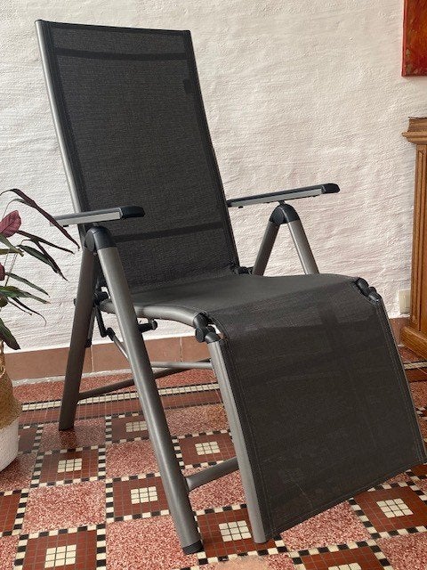 Tuinstoel - relaxfauteuil voor tuin, terras of balkon, Jardin & Terrasse, Chaises de jardin, Enlèvement, Neuf, Aluminium, Ajustable