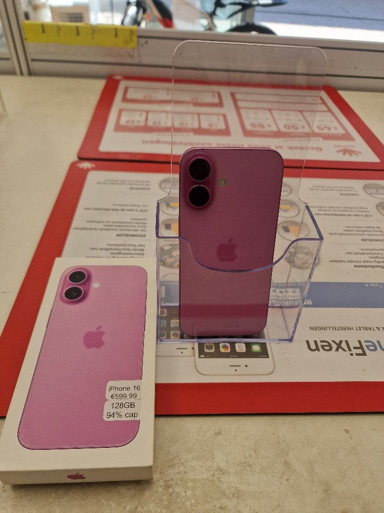 Apple iPhone 16 128GB - Roze - Garantie, Telecommunicatie, Mobiele telefoons | Apple iPhone, Ophalen, 94 %, 128 GB, IPhone 16