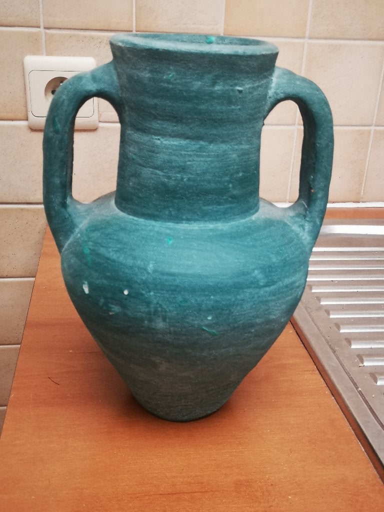 Groen/blauwe stenen kruik, Ophalen of Verzenden, Groen