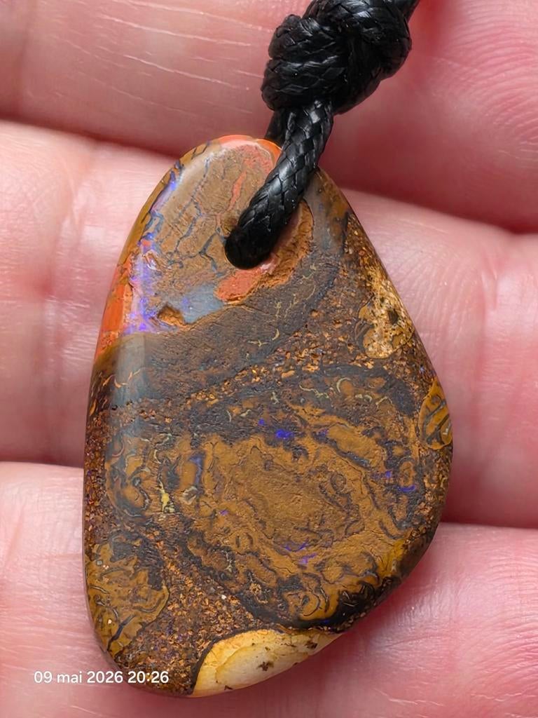 Boulder opaal hanger uit Australië, Ophalen, Bruin, Nieuw, Steen of Mineraal
