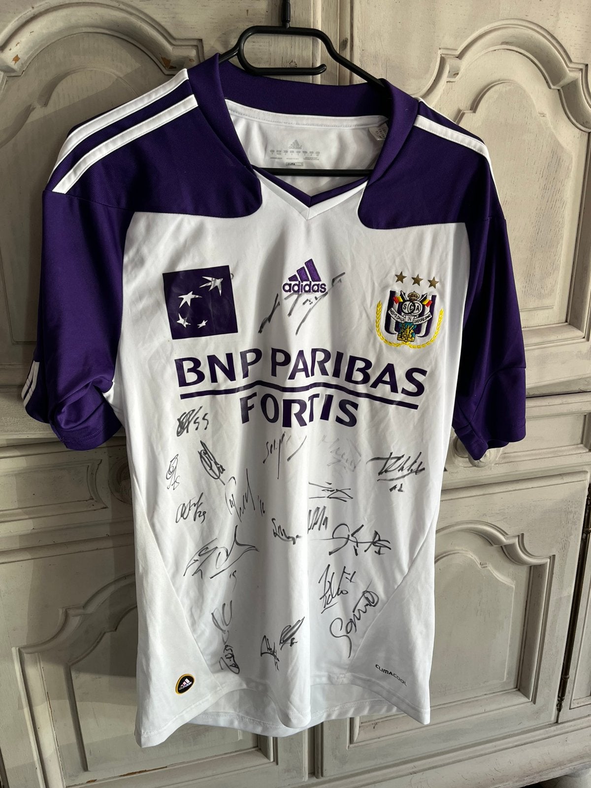 Maillot Officiel Anderlecht 2010-2011 signature joueurs, Taille S, Enlèvement, Comme neuf, Maillot