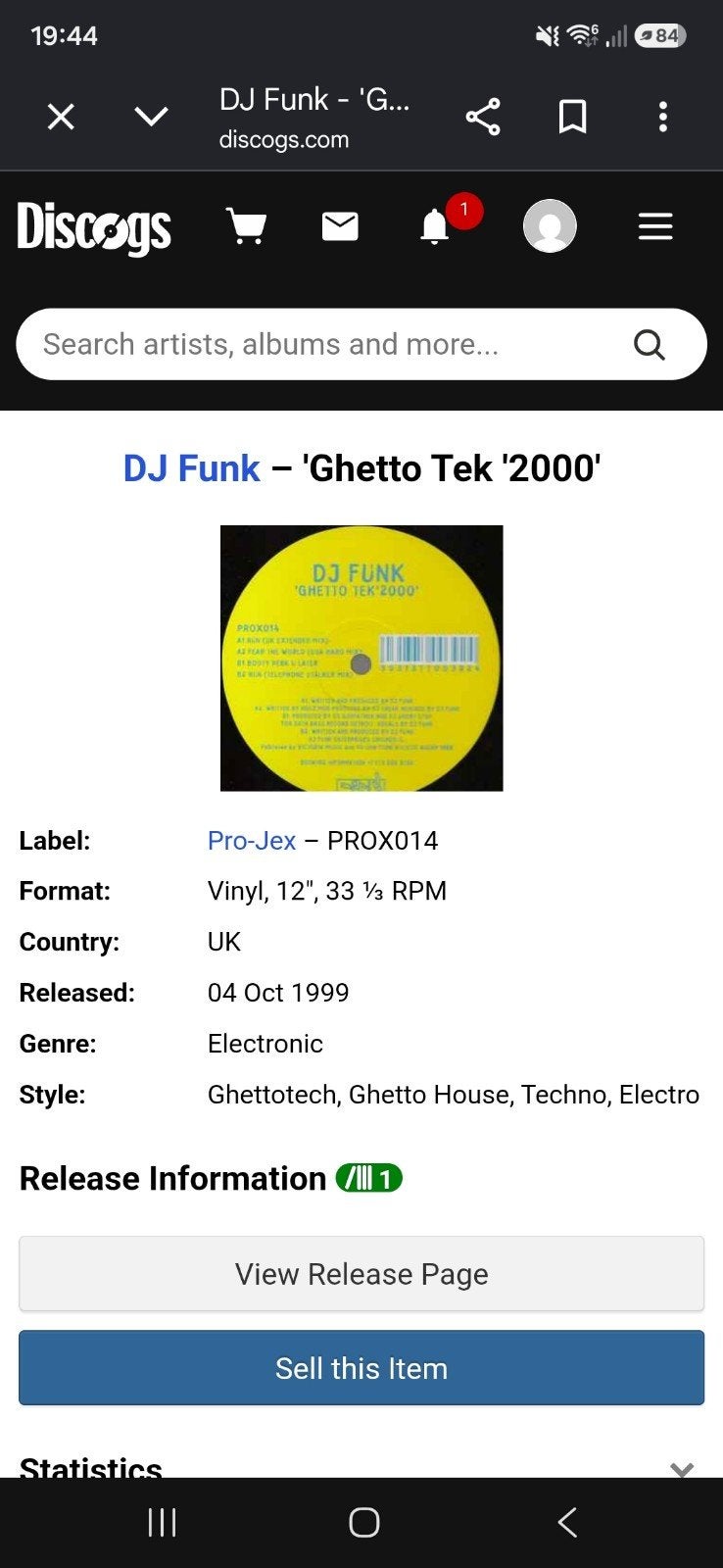 DJ Funk ‎– 'Ghetto Tek '2000', Cd's en Dvd's, Ophalen, Gebruikt, Techno, EP