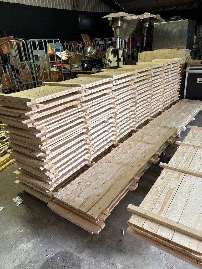Vlondervloeren 50x400 cm – €50 p/st, Tuin en Terras, Ophalen of Verzenden, Nieuw, Hout
