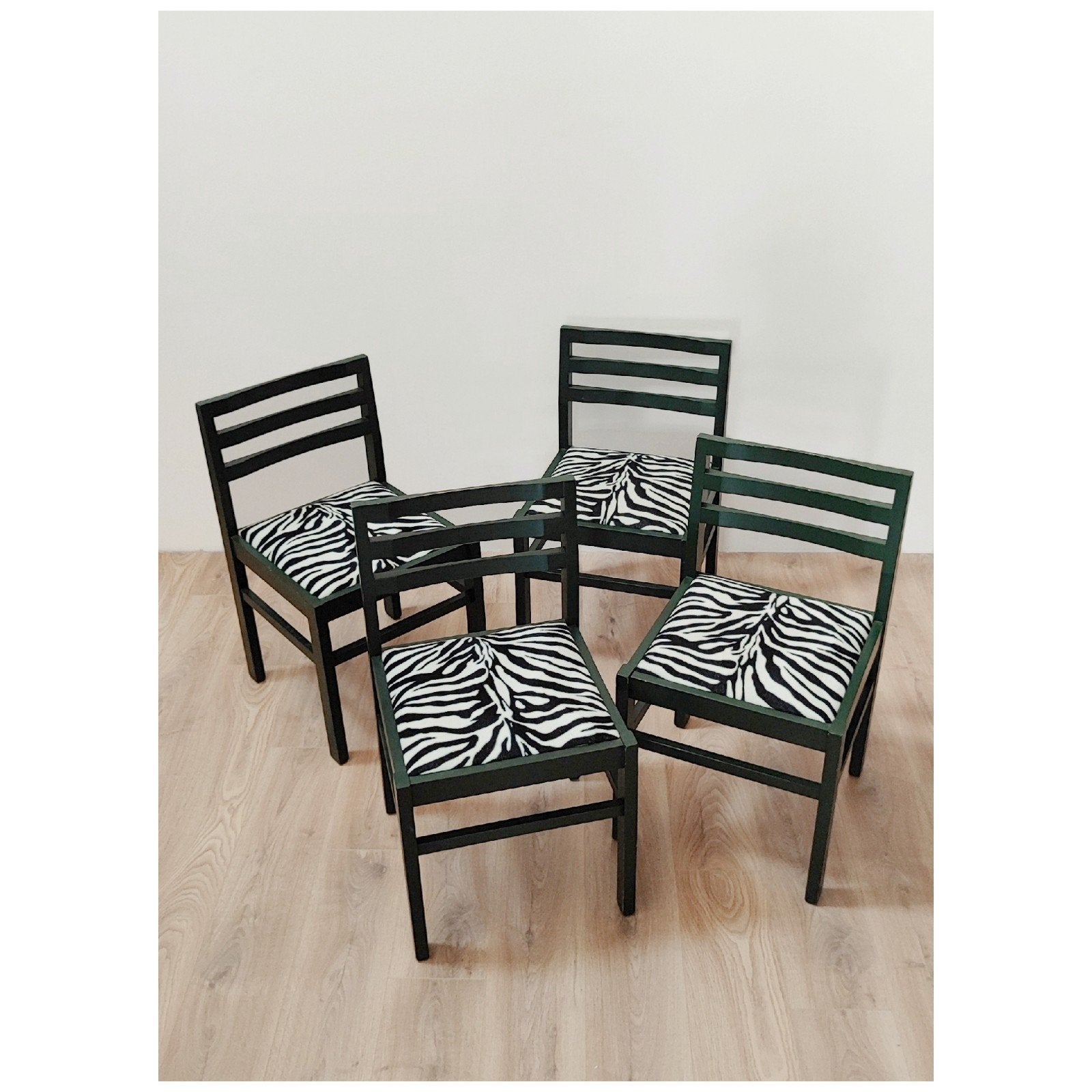 eetkamerstoelen groen met zebra print, Enlèvement