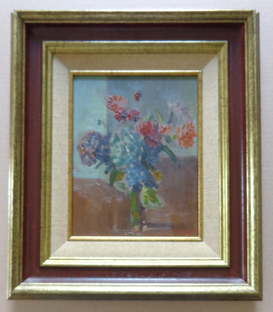 JOZEF VAN RUYSSEVELT / BLOEMENVAAS / OLIEVERF 38x33cm KADER, Ophalen of Verzenden