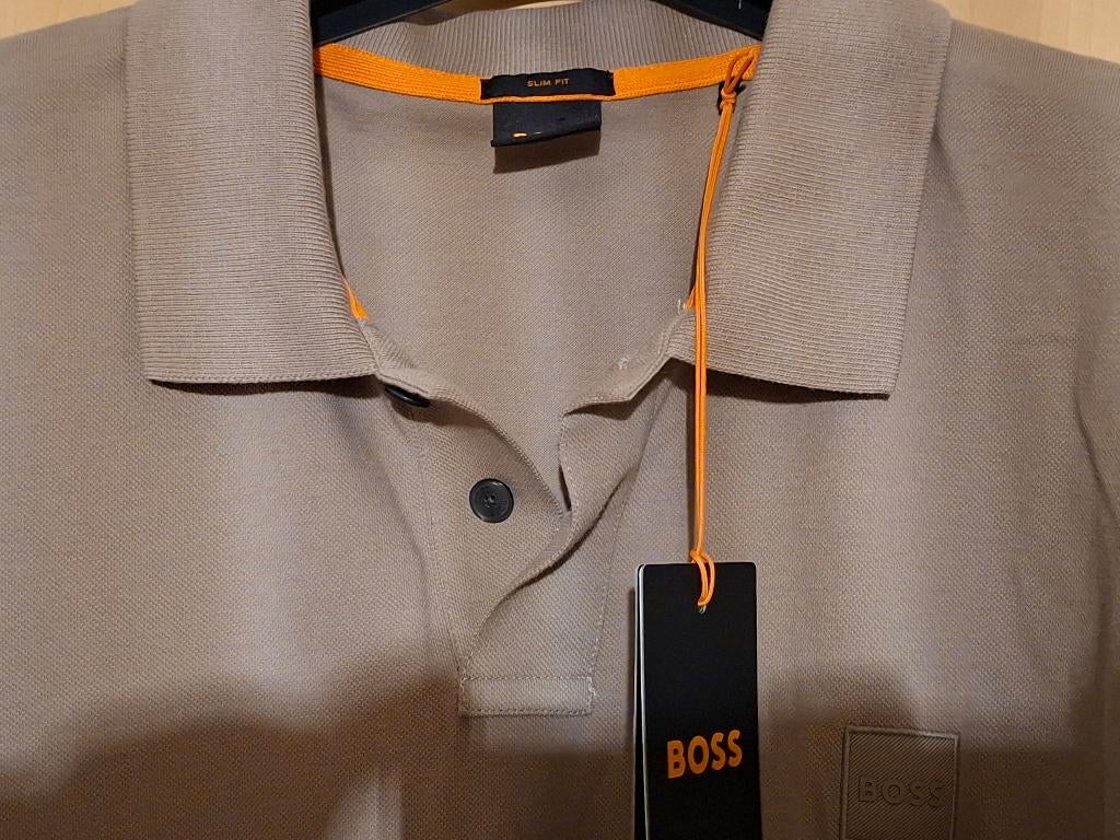 Polo homme Boss neuf étiquette manche longue xl, Enlèvement ou Envoi, Neuf, Beige