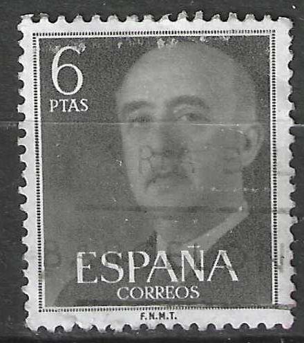 Spanje 1955-1958 - Yvert 868 - Generaal Franco - 6 p. (ST), Postzegels en Munten, Postzegels | Europa | Spanje, Verzenden, Gestempeld