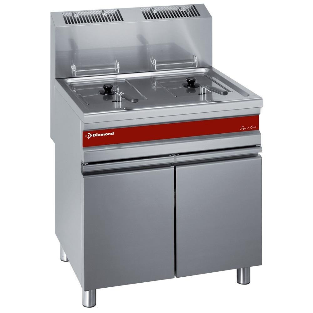 Friteuse gaz 2 cuves 15 litres sur armoire, Envoi, Neuf, Article de fête