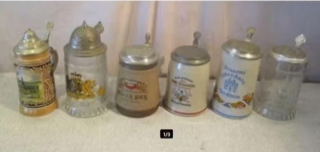 6 Prachtige Oude Bierkruiken / Bierpullen, Verzamelen, Ophalen of Verzenden, Zo goed als nieuw, Pul(len)